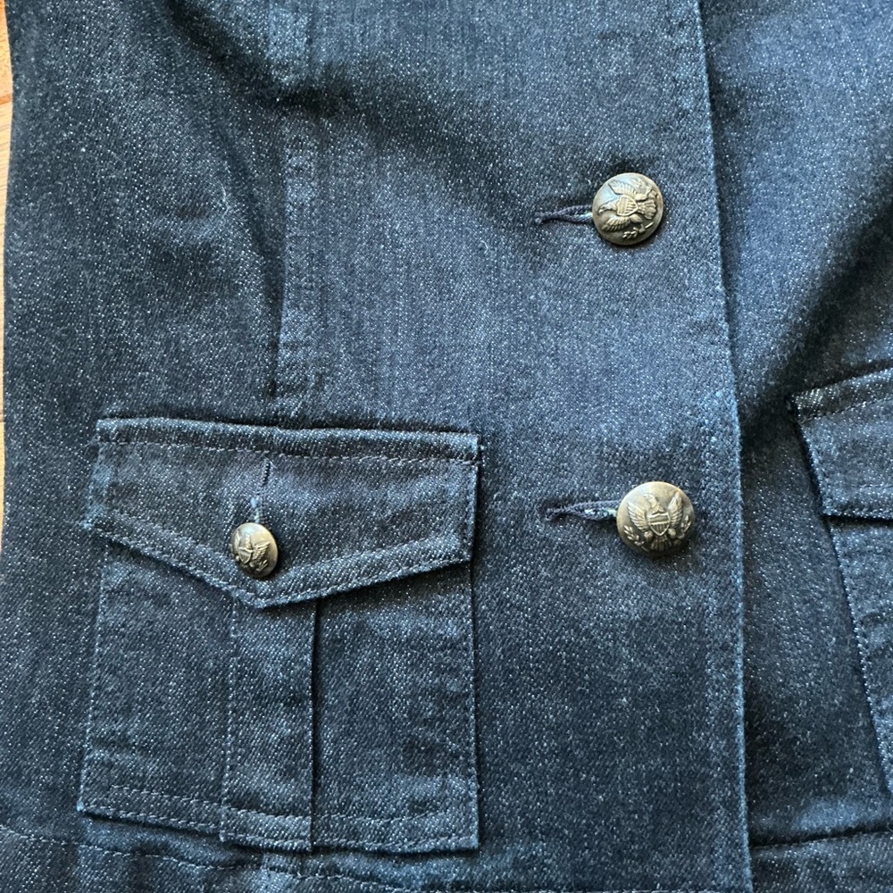 Lauren Jeans Co., Ralph Lauren Dark Denim Military Style Jacket, small - Picture 5 of 11